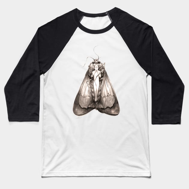 Of Moths Baseball T-Shirt by Mikemanoart